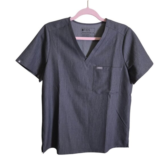 FIGS Catalina One Pocket Scrub Top Charcoal Size M - Picture 2 of 14